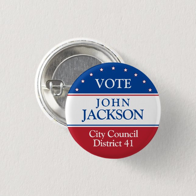 Vote 3 Cm Round Badge (Front & Back)