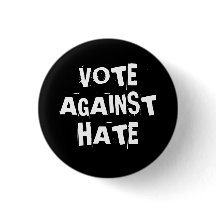 Vote Against Hate Black and White Funky Goth