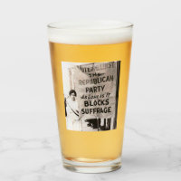 "Vote Against the Republican Party" Suffrage Glass