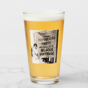 "Vote Against the Republican Party" Suffrage Glass