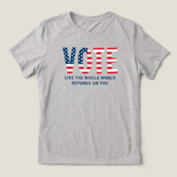 Vote American Flag Light Gray Womens