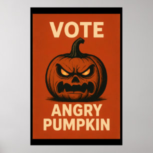 Vote Angry Pumpkin Poster