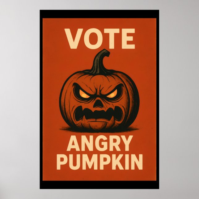 Vote Angry Pumpkin Poster (Front)