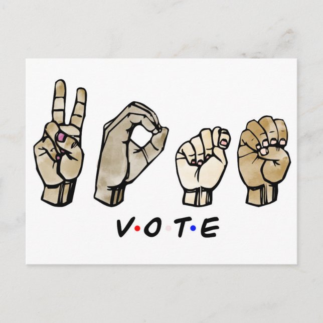 Vote ASL Invitation Postcard (Front)
