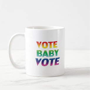 "vote baby vote" - pride lgbtq lgbt rainbow coffee mug