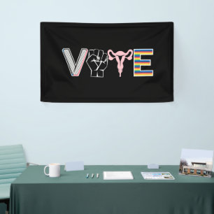 Vote Banned Books Reproductive Rights BLM LGBTQ Banner