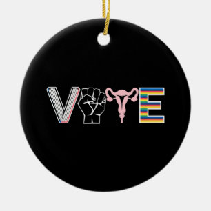 Vote Banned Books Reproductive Rights BLM LGBTQ Ceramic Tree Decoration