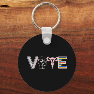 Vote Banned Books Reproductive Rights BLM LGBTQ Key Ring