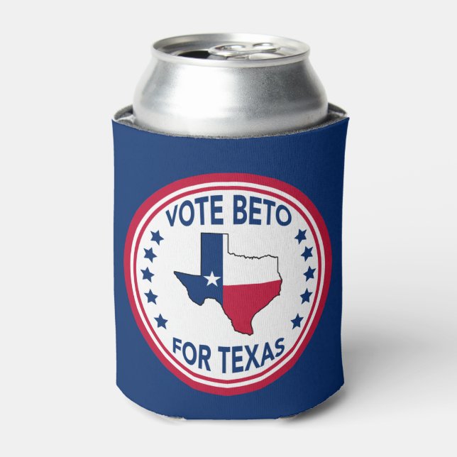 Vote Beto for Texas State Flag Stars 2022 Election Can Cooler (Can Front)