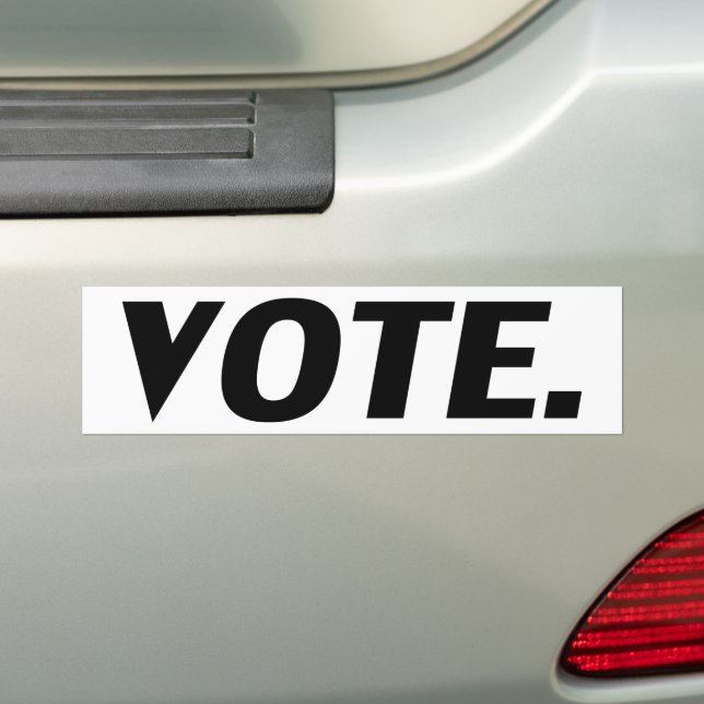 Vote black and white modern elections car bumper sticker (On Car)