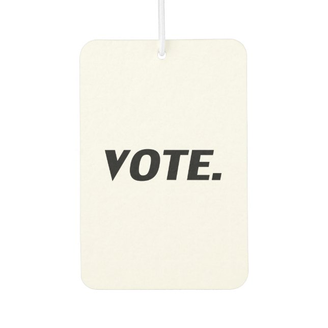 "vote" - black white air freshener (Front)