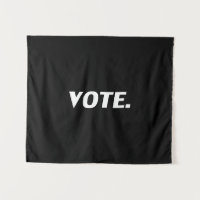 "Vote" black white Tapestry
