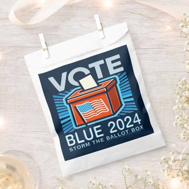 Vote Blue 2024 Ballot Box Presidential Favour Bags (Clipped)