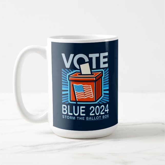Vote Blue 2024 Ballot Box US Presidential Election Coffee Mug (Left)