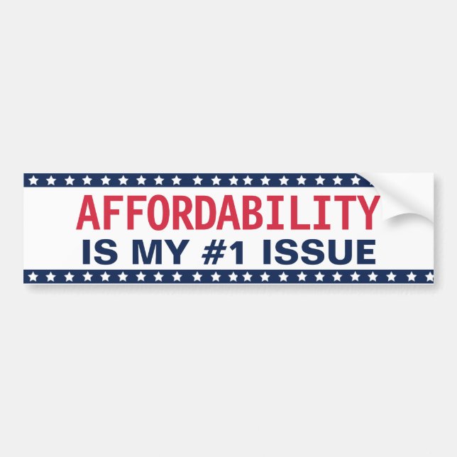 Vote Blue 2026 Midterms Affordability Bumper Sticker (Front)
