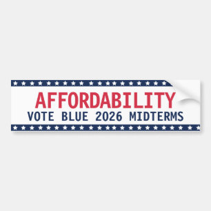 Vote Blue 2026 Midterms Affordability Bumper Sticker