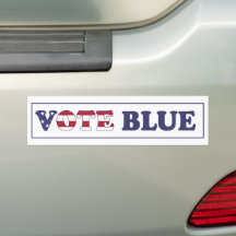 Vote Blue - American Flag Typography