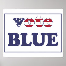 Vote Blue - American Flag Typography