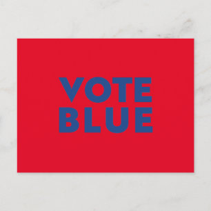 "vote blue" blue red postcard