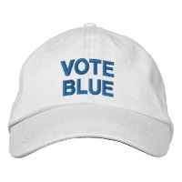 Vote Blue bold text political election