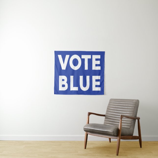 Vote Blue bold text political election Tapestry (In Situ (Horizontal))