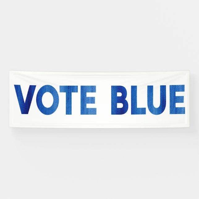 Vote Blue bold watercolor text political Banner (Horizontal)