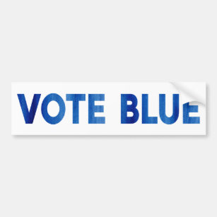 Vote Blue bold watercolor text political Bumper Sticker