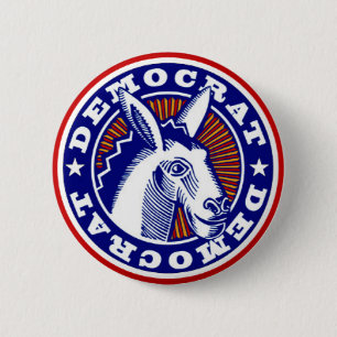 Vote Blue Democrat Retro Button