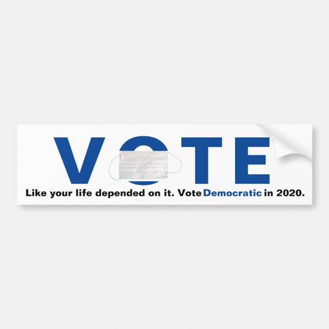 Vote Blue Face Mask Life Depended On It Sticker (Front)