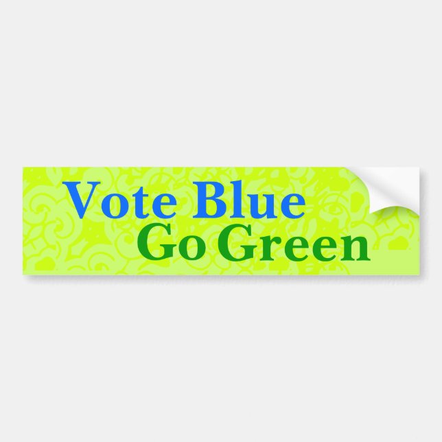 Vote Blue Go Green Bumper Sticker (Front)