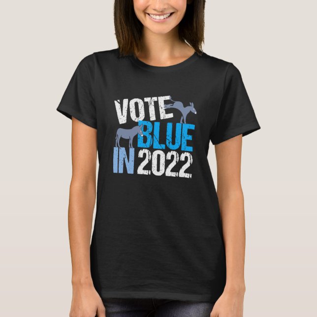 Vote Blue in 2022 Cute Democrat Donkey Women's T-Shirt (Front)