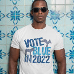 Vote Blue in 2022 Cute Democratic Party T-Shirt<br><div class="desc">Vote Blue in 2022. Cool democratic party voter t-shirt for the midterm elections. Cute democrat election donkey design about voting straight ticket democrat in the election to make America better. Voters should stay active in state and local races.</div>