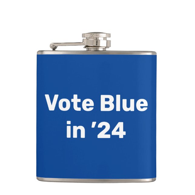 Vote Blue in 2024 Hip Flask (Front)