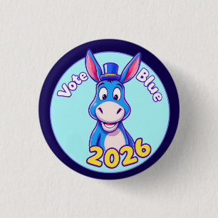 vote blue in 2026 3 cm round badge