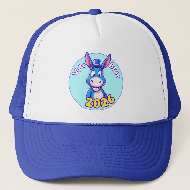 vote blue in 2026 trucker hat (Front)