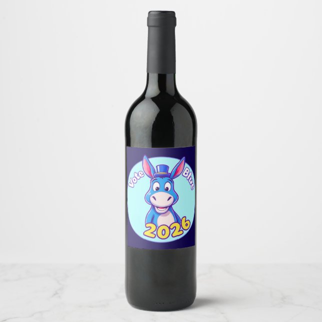 vote blue in 2026 wine label (Front)