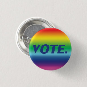 "Vote" blue letters, pride lgbtq lgbt rainbow 3 Cm Round Badge