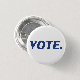 "Vote" blue letters, white background 3 Cm Round Badge