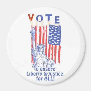 Vote Blue Liberty and Justice for All Magnet