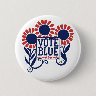 Vote blue no matter who 2020 6 cm round badge