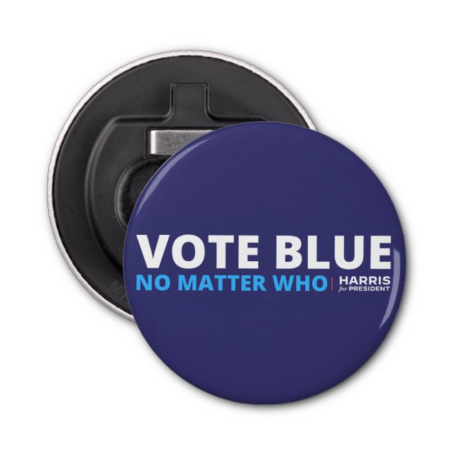 vote blue no matter who, harris for president bottle opener (Front)