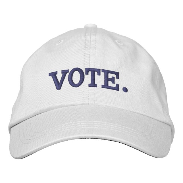 Vote Blue Period Embroidered Hat (Front)