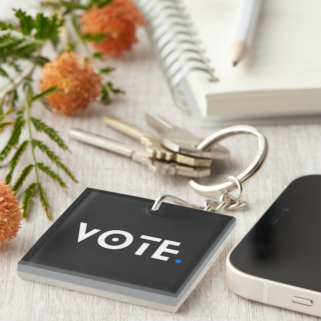 Vote Blue Period Key Ring (Front Right)