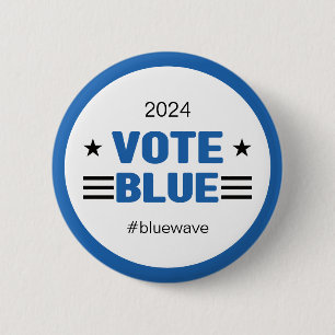 Vote Blue Political Election Campaign Message     6 Cm Round Badge