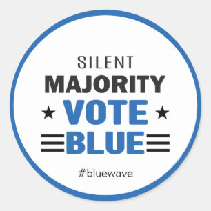 Vote Blue Political Election Campaign Message Classic Round Sticker