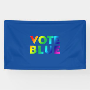 Vote Blue, pride rainbow colours lgbtq blue Banner