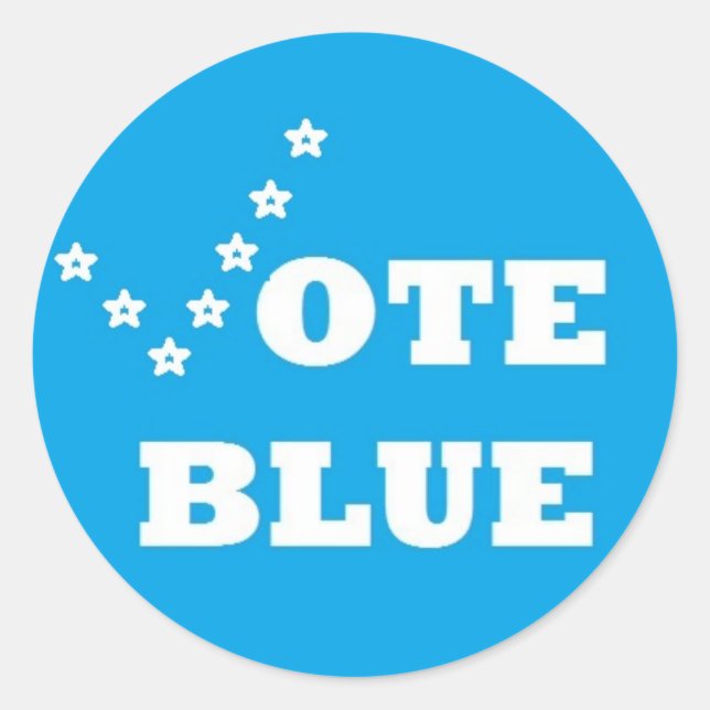 Vote Blue Round Stickers (Front)