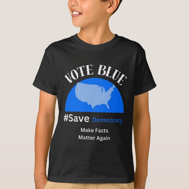 Vote Blue Save Democracy Sticker  T-Shirt (Front)