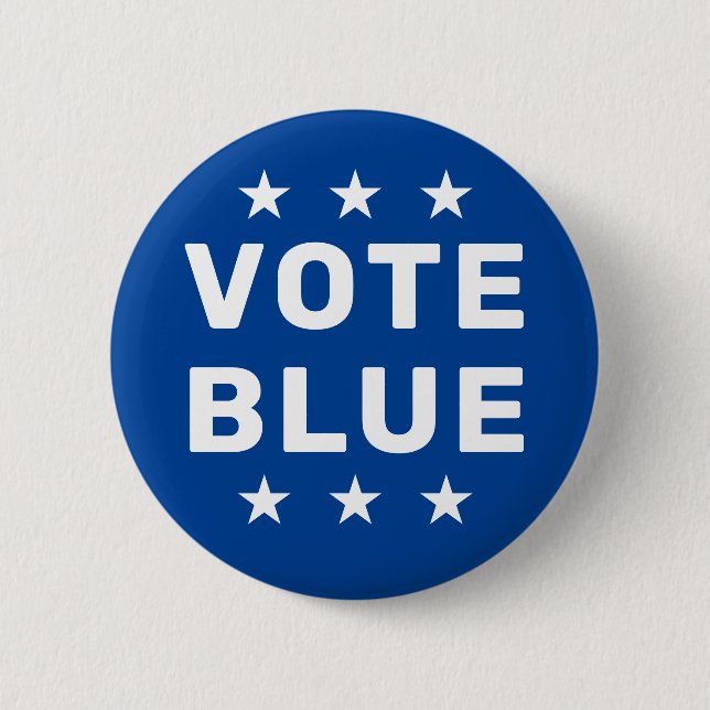 Vote Blue sign 6 Cm Round Badge (Front)