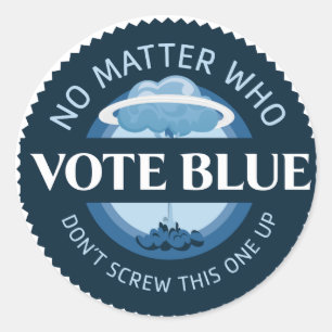 Vote Blue Sticker Envelope Seal